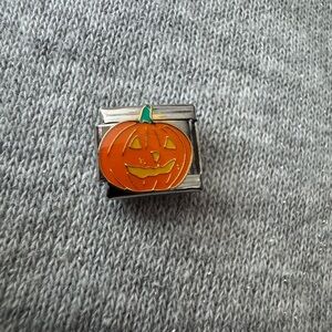 Halloween Pumpkin Italian Charm Link